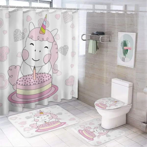 Horse and Cake on a shower curtain