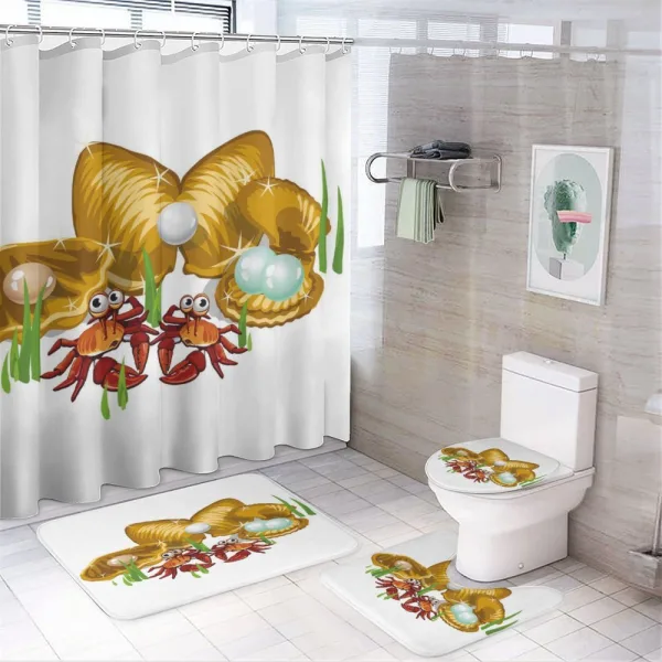 Illustration of Crabs on a shower curtain