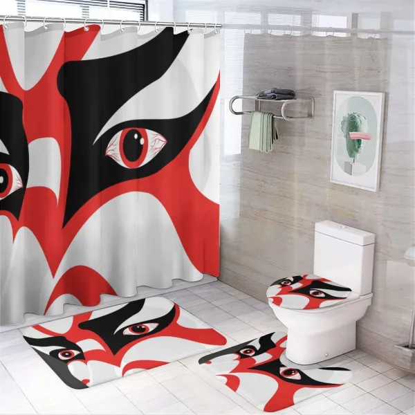 Japanese Drama Face on a shower curtain