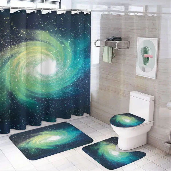 Outer Space Theme Stardust on a shower curtain