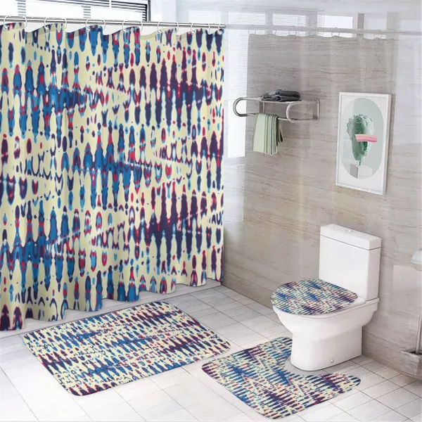 Refracted Waves Abstract on a shower curtain
