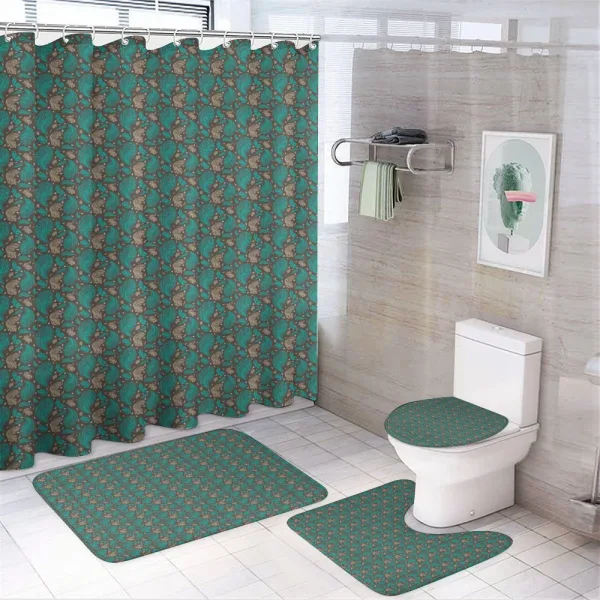 Retro Curly Leaves on a shower curtain