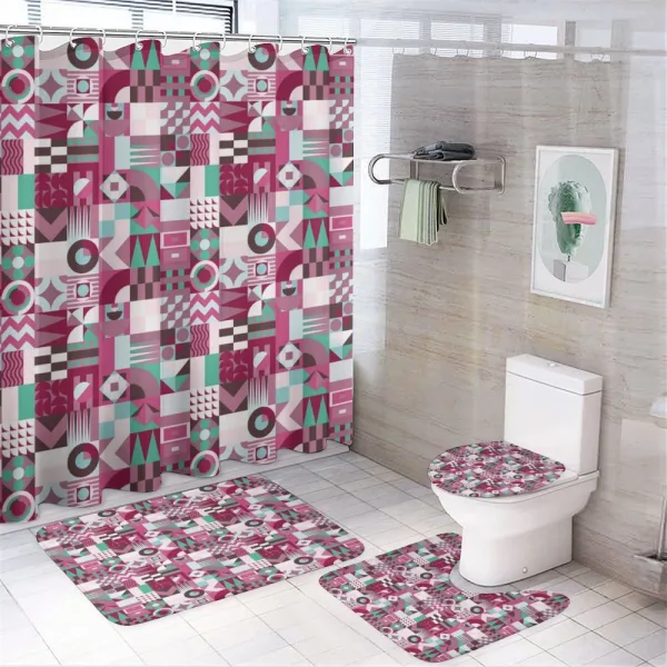 Rich Unusual Forms on a shower curtain