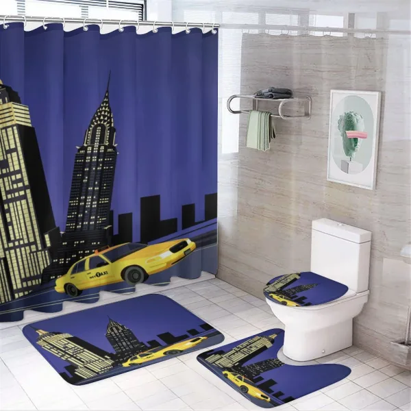 Taxi New York American on a shower curtain