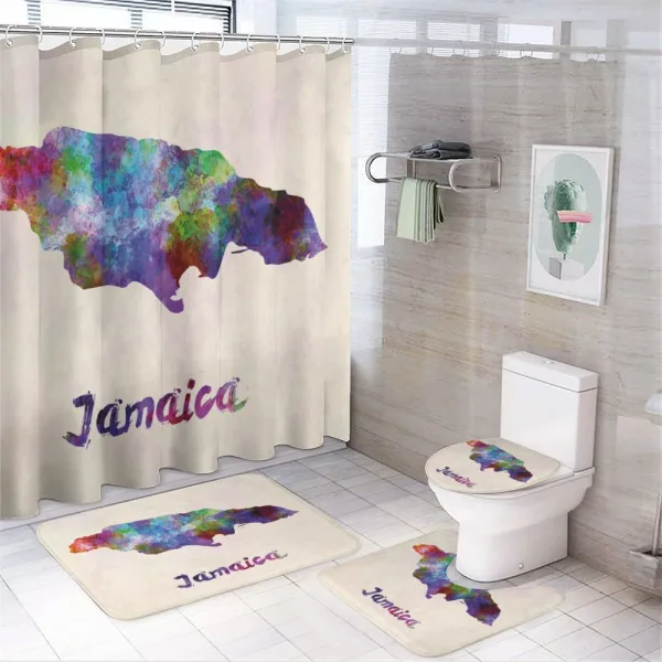 Abstract Country Map on a shower curtain