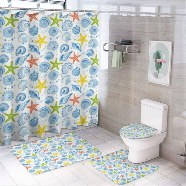 Aqua Marine Stars on a shower curtain