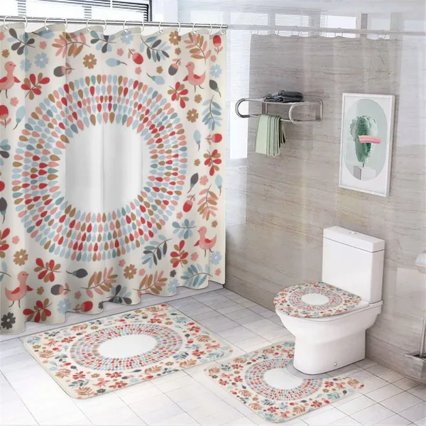 Botany and Birds Art on a shower curtain