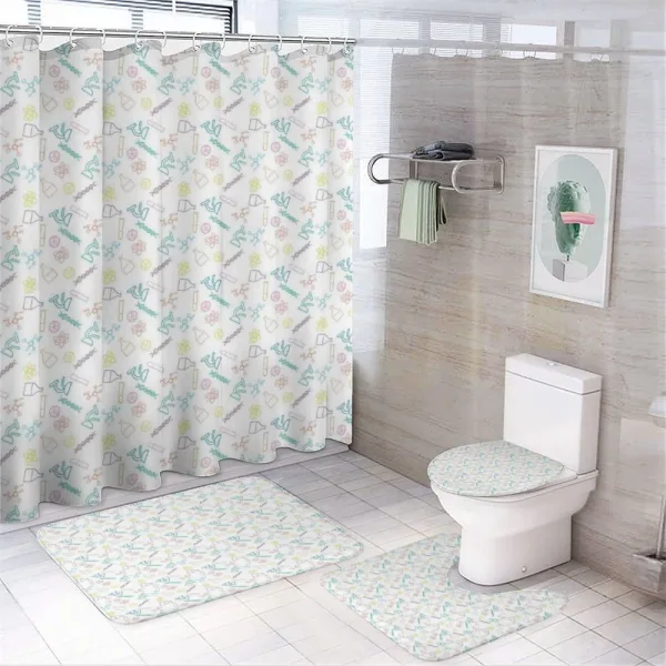 Chemistry Instruments on a shower curtain
