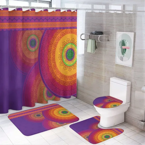 Colorful Mandala Motif on a shower curtain