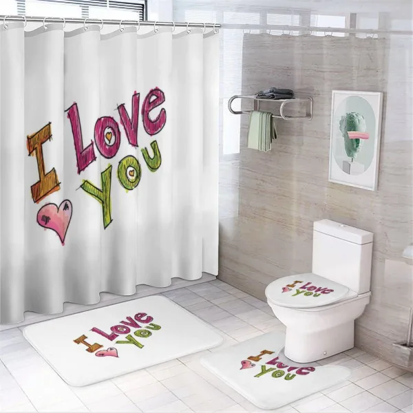 Colorful Sketch Font on a shower curtain