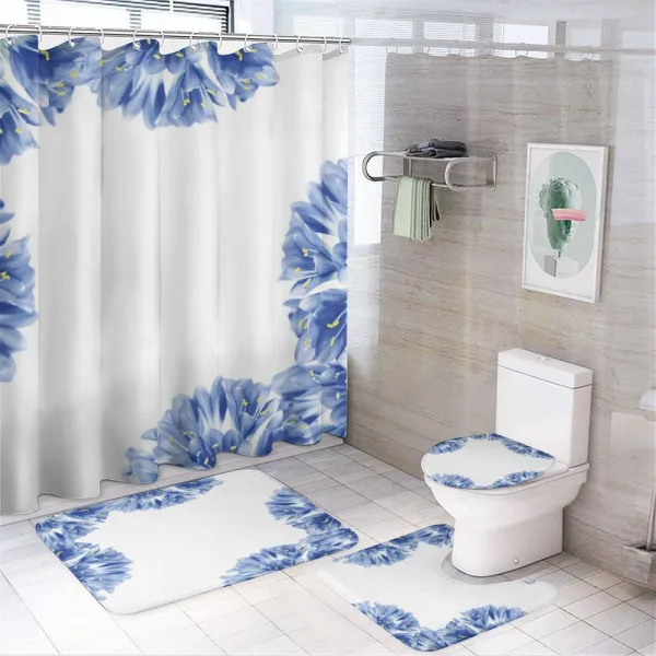 Delicate Crocus Border on a shower curtain
