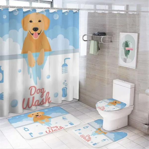 Dog Wash Bath on a shower curtain