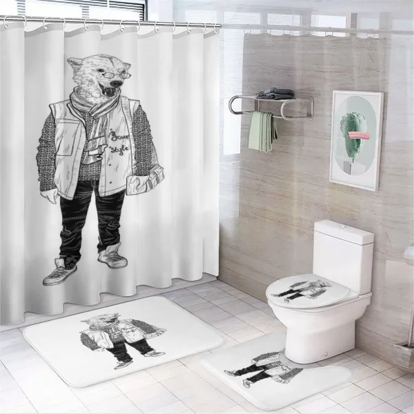 Fashionable Polar Bear on a shower curtain