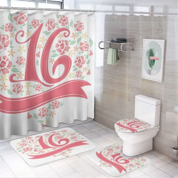 Floral 16 on a shower curtain