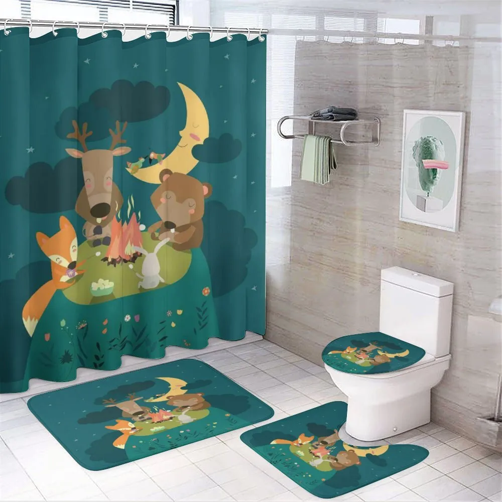Forest Bonfire at Night — Your design