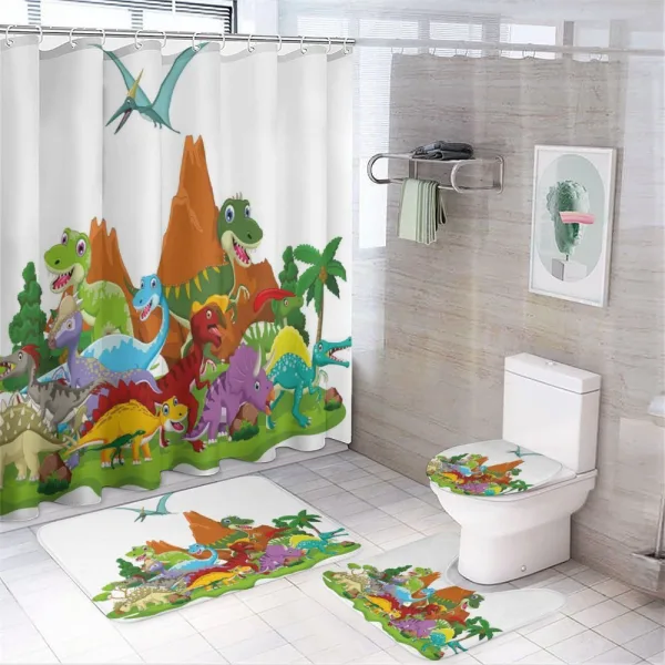 Funny Creatures Trees on a shower curtain