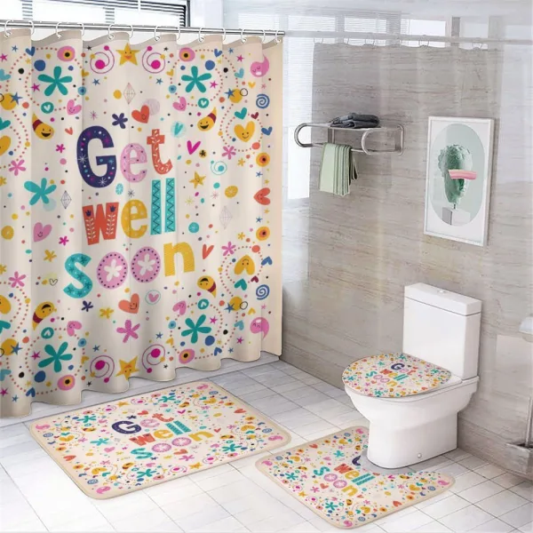 Get Well Soon Wish Cheery on a shower curtain