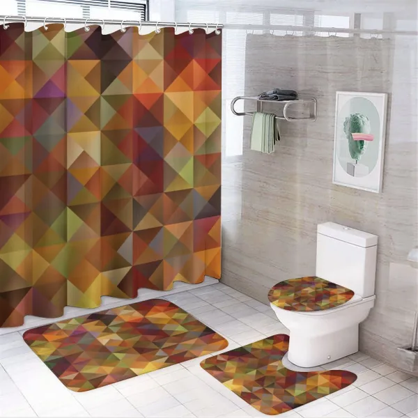 Grid Mosaic Geometric on a shower curtain