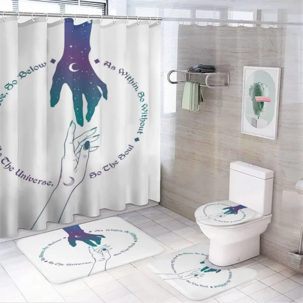 Mystical Messages on a shower curtain