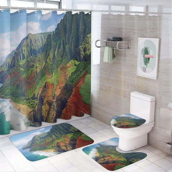 Na Pali Coast Kauai Sea on a shower curtain
