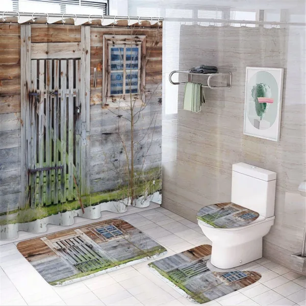 Old Farmhouse on a shower curtain