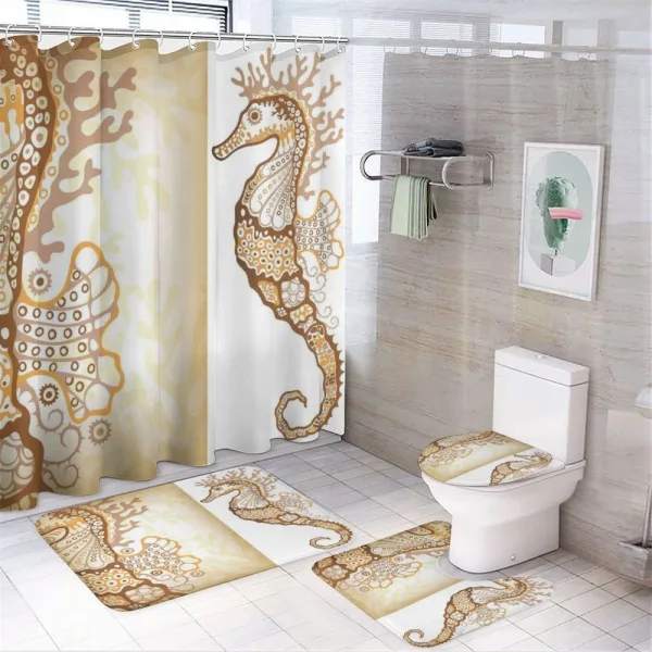 Seahorse Exotic Fishes on a shower curtain