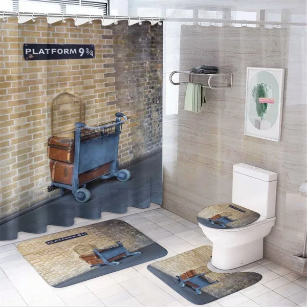 Secret Train Castle Way on a shower curtain