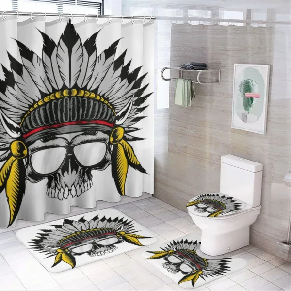 Tribe Leader Feather Head on a shower curtain