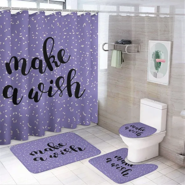 Uplifting Wish Slogan on a shower curtain