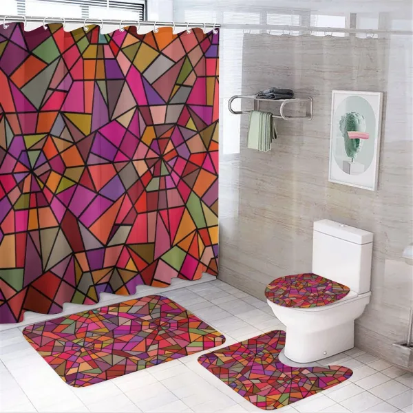 Vitray Mosaic Triangle on a shower curtain