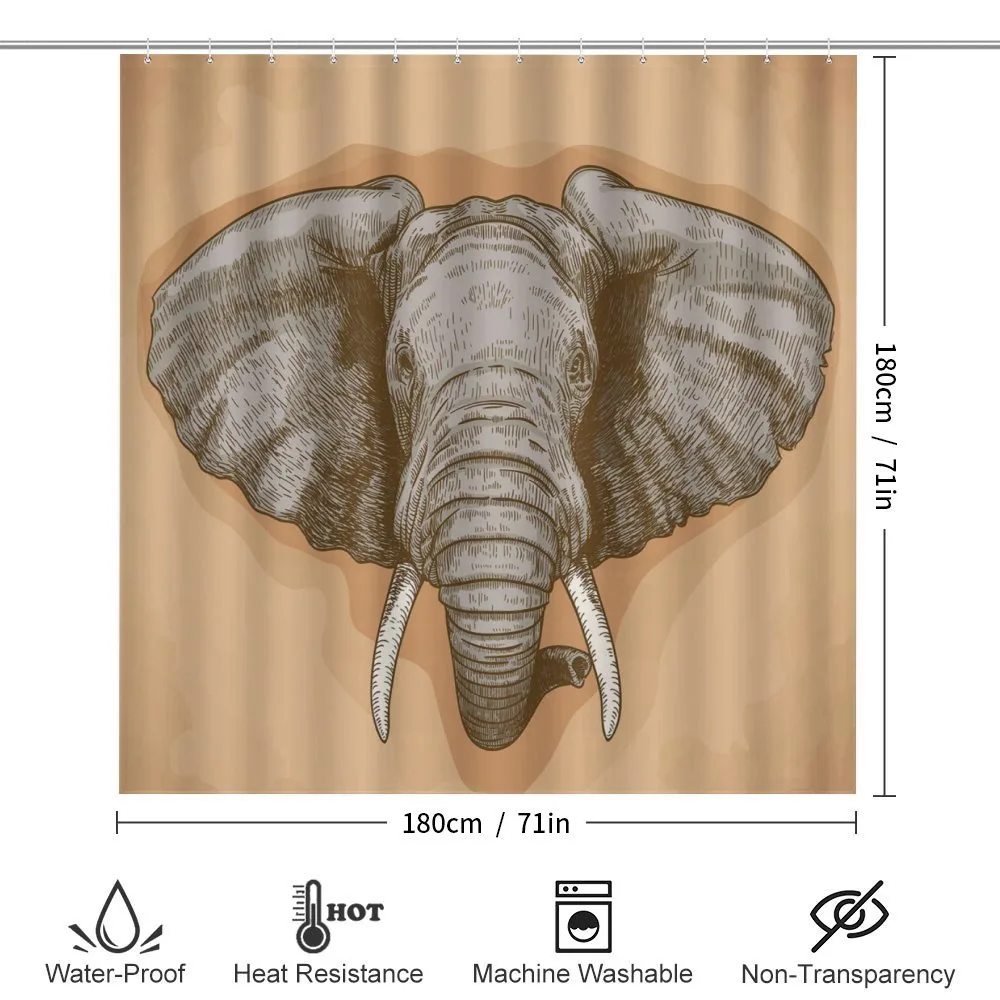 Wild Retro Elephants — Detail 2