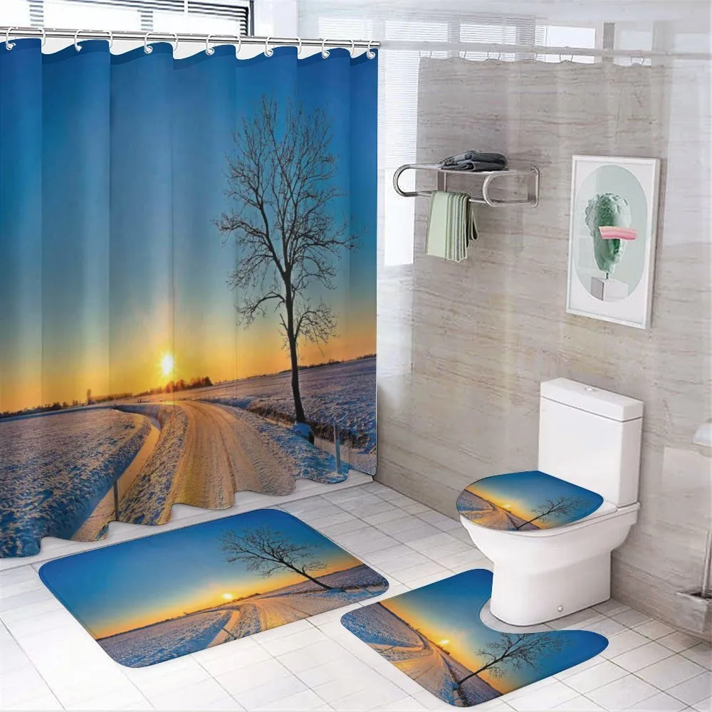 Winter Sunset Scene Tree — Your design