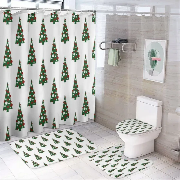 Xmas Tree Pattern on a shower curtain