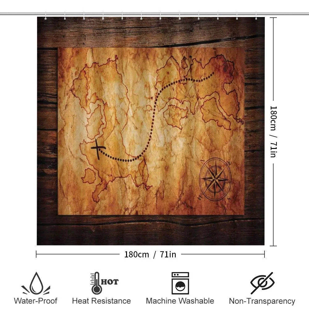 Antique Map Wooden Wall — Detail 2