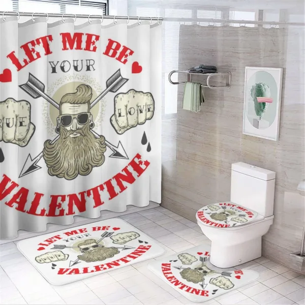 Beard Man Portrait Romantic on a shower curtain