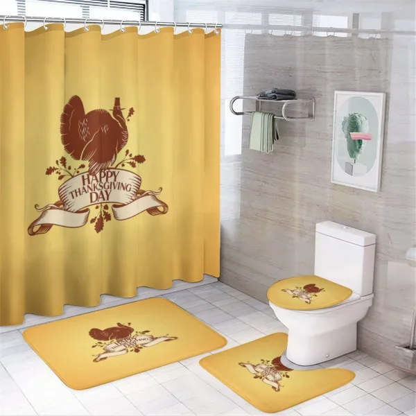 Bird Silhouette Banner on a shower curtain