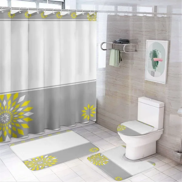 Border with Flowers on a shower curtain