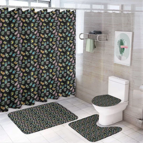 Doodle Goat Clothes on a shower curtain