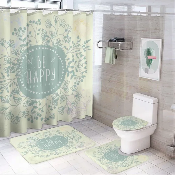 Doodle Wreath Color Stains on a shower curtain