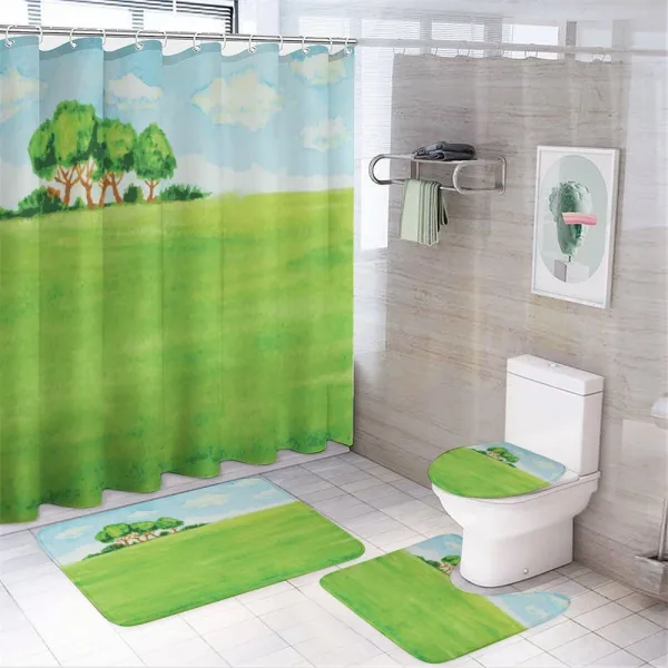 European Pastoral View Design on a shower curtain