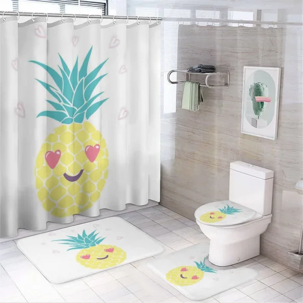 Heart Eyes Pineapple on a shower curtain