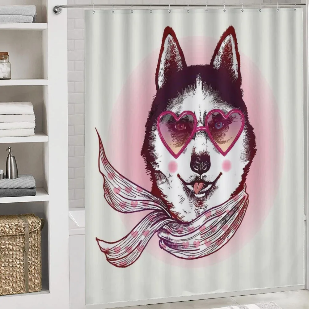 Hipster Husky Dog Hearts — Detail 4