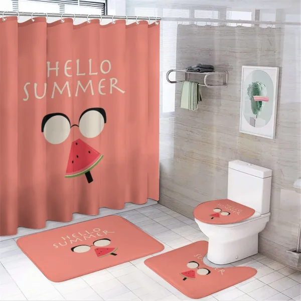 Man Eats Popsicle on a shower curtain