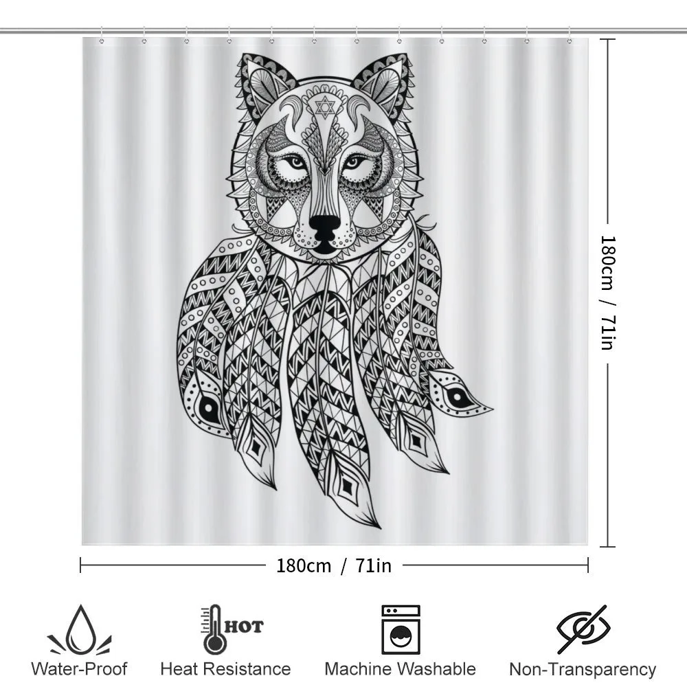 Native America Wolf Head — Detail 2