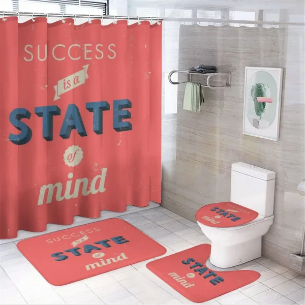 Success Motivating Words on a shower curtain