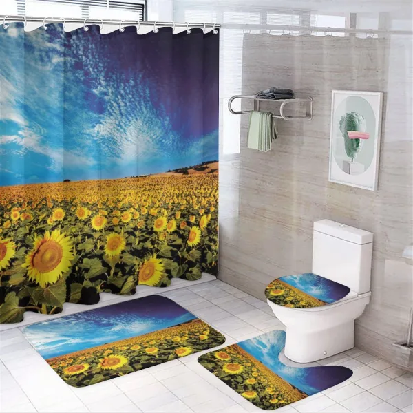 Sunflower Garden Nature on a shower curtain