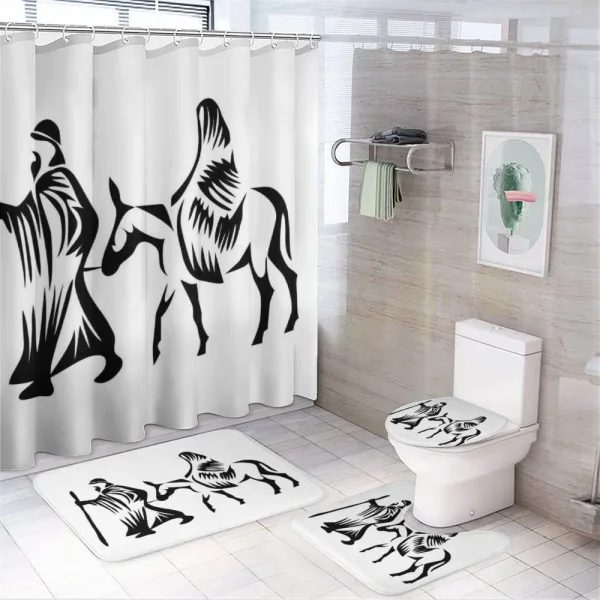 Abstract People Traveling on a shower curtain