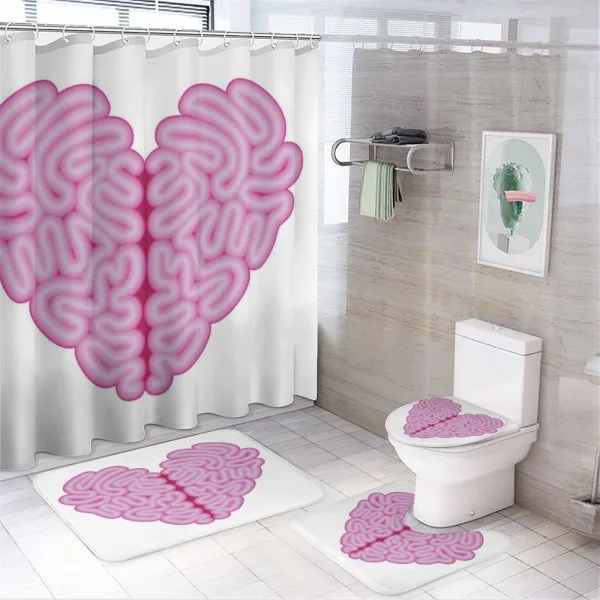 Brain Look Simple Heart on a shower curtain