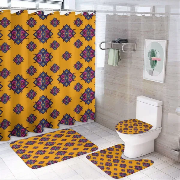 Diamond Shaped Art Design on a shower curtain