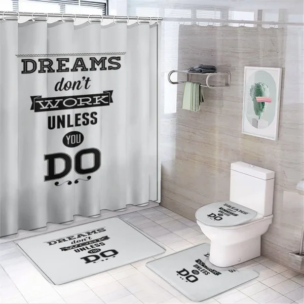 Future Goals Words on a shower curtain